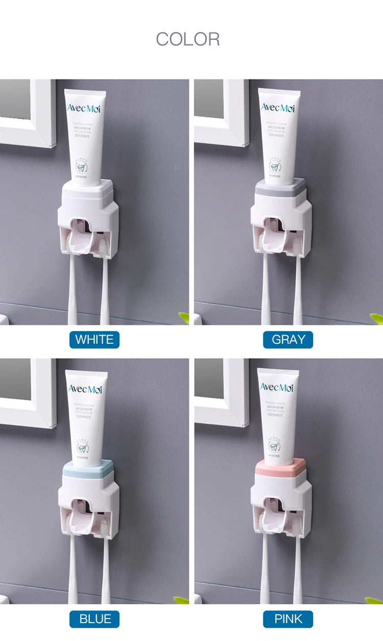Toothpaste Dispenser & Toothbrush Holder