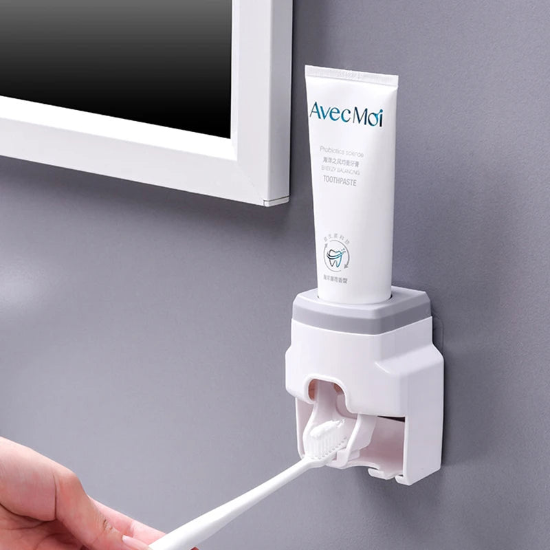Toothpaste Dispenser & Toothbrush Holder