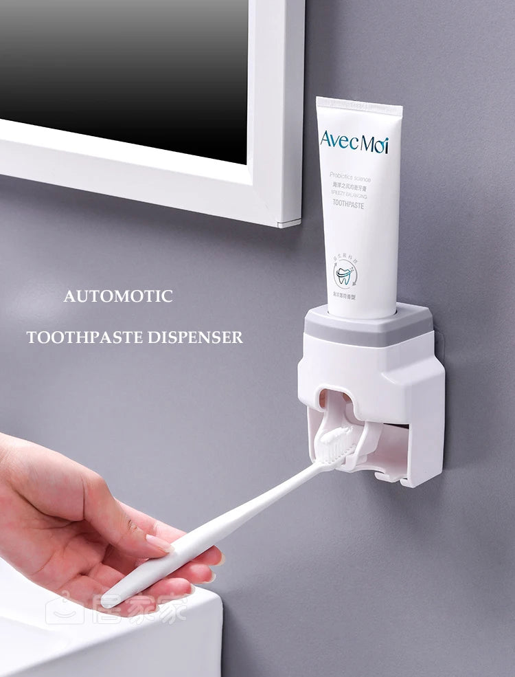 Toothpaste Dispenser & Toothbrush Holder