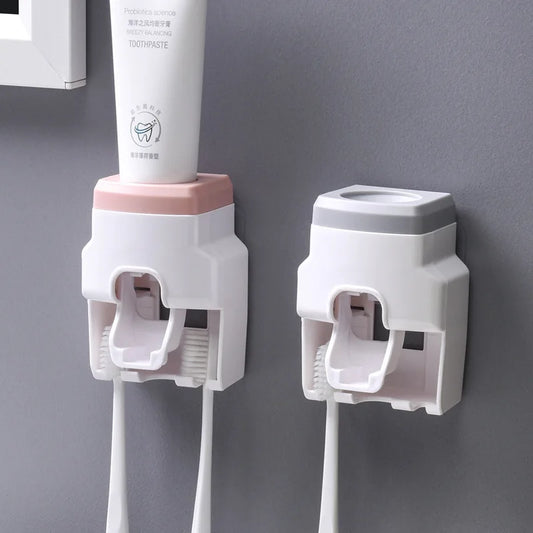 Toothpaste Dispenser & Toothbrush Holder