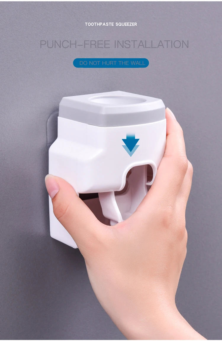 Toothpaste Dispenser & Toothbrush Holder