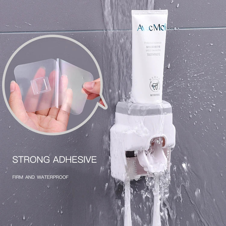Toothpaste Dispenser & Toothbrush Holder